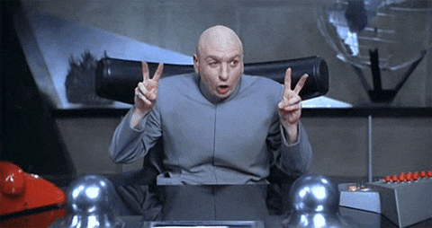 Dr. Evil making air quotes: "laser"