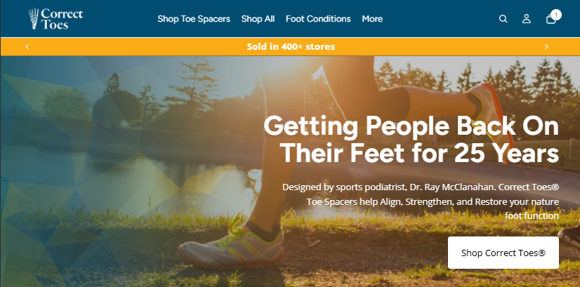 Correct Toes homepage — Getting People Back On Their Feet for 25 Years